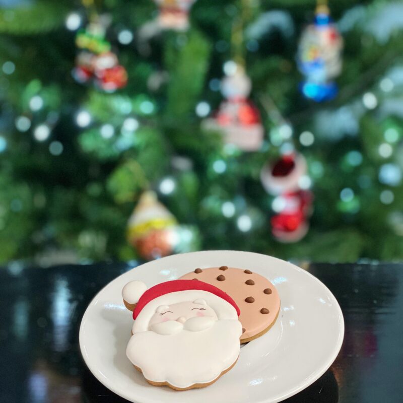 Julemandscookie og juletræ